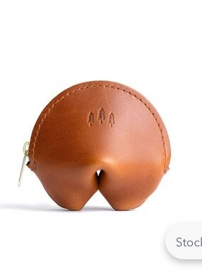 Portland Leather Goods Fortune Cookie Coin Purse Stamp Pouch Honey